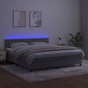 vidaXL Sommier &agrave; lattes de lit matelas et LED Gris clair 160x200 cm