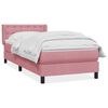 vidaXL Sommier &agrave; lattes de lit avec matelas rose 100x220 cm velours