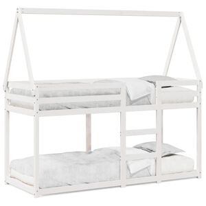 vidaXL Lit superposé sans matelas blanc 75x190 cm bois de pin massif