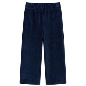 Pantalons pour enfants velours c&ocirc;tel&eacute; bleu marine 92