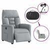 vidaXL Fauteuil inclinable &eacute;lectrique Gris clair Tissu