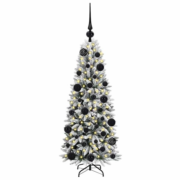 vidaXL Sapin de No&euml;l artificiel avec 150 LED avec support Blanc 120 cm
