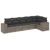 vidaXL Salon de jardin 6 pcs avec coussins gris r&eacute;sine tress&eacute;e