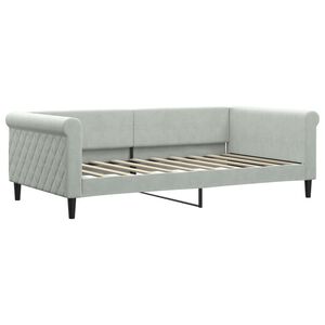 vidaXL Lit de jour gris clair 100x190 cm velours