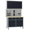 vidaXL &Eacute;tabli avec 3 panneaux muraux et 1 armoire