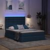 vidaXL Lit avec rangement et LED avec LED Bleu 140 x 200 cm Polyester