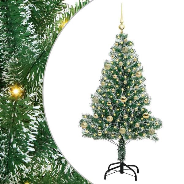 vidaXL Arbre de No&euml;l artificiel floconn&eacute; de neige avec lumi&egrave;re LED