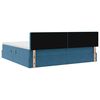 vidaXL Lit avec rangement et LED Bleu fonc&eacute; 200 x 200 cm Velours