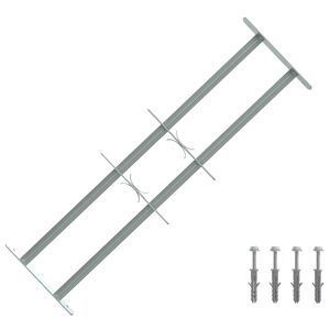 vidaXL Grille de s&eacute;curit&eacute; pour fen&ecirc;tres avec 2 barres transversales