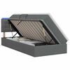 vidaXL Lit de rangement LED avec matelas Gris fonc&eacute; 90 x 200 cm Tissu