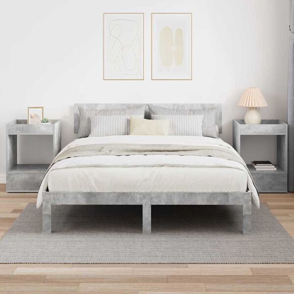 vidaXL Table d'appoint 2 pcs Gris b&eacute;ton 40 x 40 x 56 cm