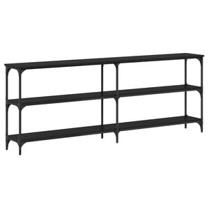 vidaXL Table console Ch&ecirc;ne noir 200 x 29 x 75 cm