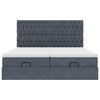 VidaXL Cadre de lit ottoman avec matelas gris fonc&eacute; 180x200cm velours