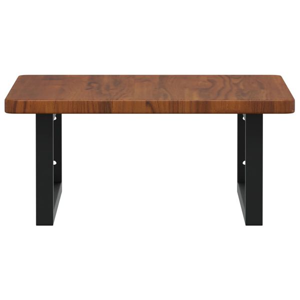 vidaXL &Eacute;tag&egrave;re de vasque murale acier et bois de ch&ecirc;ne massif