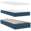 VidaXL Cadre de lit ottoman avec matelas bleu fonc&eacute; 180x200 cm velours