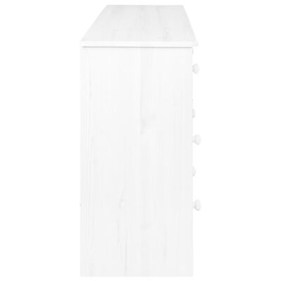 vidaXL Buffet 7 tiroirs Blanc 113x35x73 cm Bois de pin massif