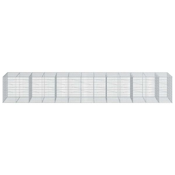 vidaXL Panier gabion avec couvercle 650x100x100 cm fer galvanis&eacute;