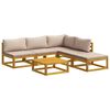 vidaXL Ensemble de Canap&eacute;s 6 pc Naturel Bois d'Acacia Massif