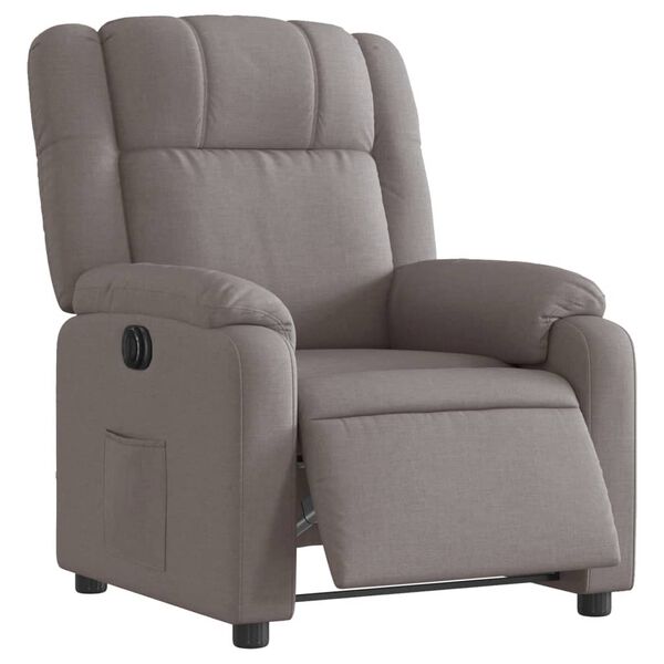 vidaXL Fauteuil inclinable &eacute;lectrique Taupe Tissu