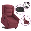 vidaXL Fauteuil inclinable rouge bordeaux tissu