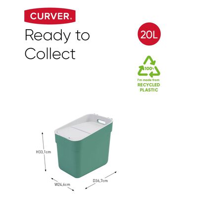 Curver Poubelle Ready to Collect 20 L Vert menthe