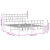 vidaXL Cadre de lit m&eacute;tal sans matelas avec pied de lit noir 135x190cm