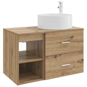 vidaXL Ensemble de mobilier de salle de bain 2 pcs Ch&ecirc;ne artisanal