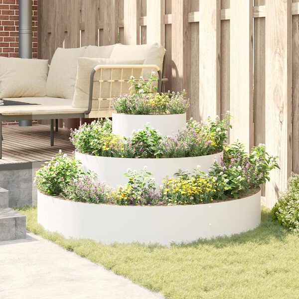 vidaXL Cache-pot de jardin Blanc 120 x 120 x 20 cm
