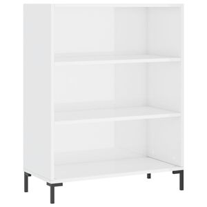 vidaXL Biblioth&egrave;que blanc brillant 69,5x32,5x90 cm bois d'ing&eacute;nierie