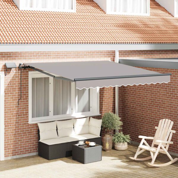 vidaXL Auvent R&eacute;tractable Gris clair 300 x 250 cm tissu