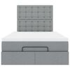 vidaXL Cadre de lit ottoman avec matelas gris clair 120x190 cm tissu