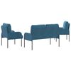 vidaXL Ensembles de canap&eacute;s 3 pcs Bleu 115 x 56 x 80 cm Contreplaqu&eacute;