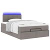 vidaXL Lit ottoman avec matelas et LED Taupe 120x190 cm tissu