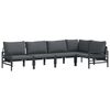 vidaXL Ensemble de canap&eacute; de jardin 5 pc Noir Acier