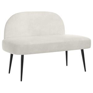 vidaXL Banc rembourr&eacute; avec dossier Cr&egrave;me 110 x 60 x 76 cm Velours