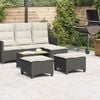 vidaXL Tabourets jardin coussins 2 pcs noir 55x55x36 cm résine tressée