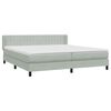 vidaXL Sommier &agrave; lattes de lit et matelas gris clair 180x210cm velours