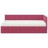 vidaXL Cadre de lit d'angle avec matelas 2 pcs Vert Velours