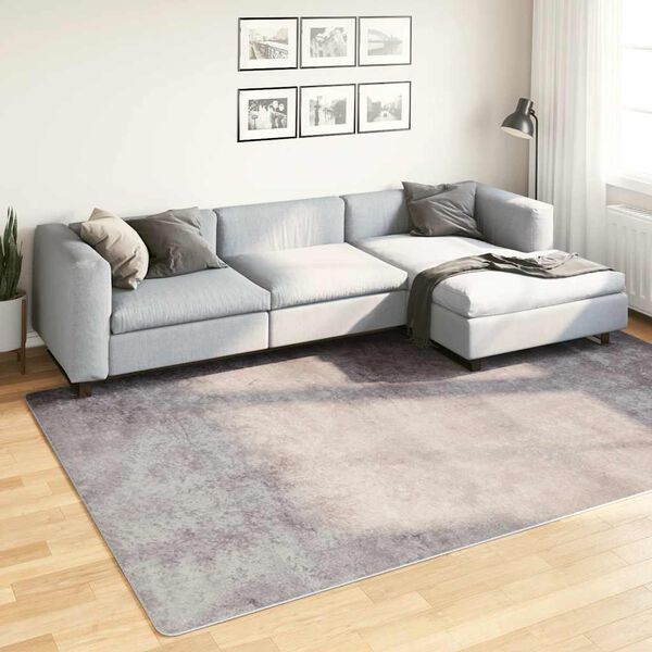 vidaXL Tapis lavable 190x300 cm gris