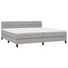 vidaXL Sommier &agrave; lattes de lit avec matelas Gris clair 200x200cm Tissu