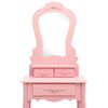 vidaXL Ensemble de coiffeuse avec tabouret Rose 50x59x136 cm Paulownia
