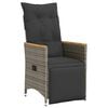 vidaXL Chaise inclinable de jardin avec coussins gris r&eacute;sine tress&eacute;e