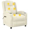 vidaXL Fauteuil &eacute;lectrique de massage Cr&egrave;me blanc Similicuir