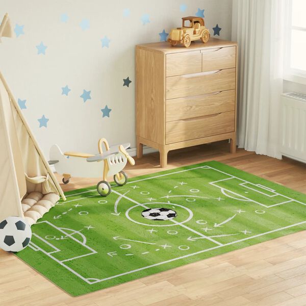 vidaXL Tapis enfant 160x230cm terrain de football antidérapant lavable