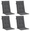 vidaXL Coussins de chaise de jardin &agrave; dossier haut lot de 4 anthracite