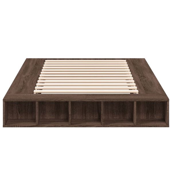 vidaXL Cadre de lit sans matelas ch&ecirc;ne marron 135x190 cm