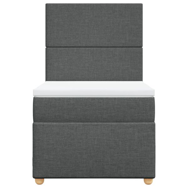 vidaXL Sommier à lattes de lit avec matelas Gris foncé 100x200cm Tissu