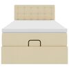 vidaXL Cadre de lit ottoman avec matelas cr&egrave;me 90x190 cm tissu