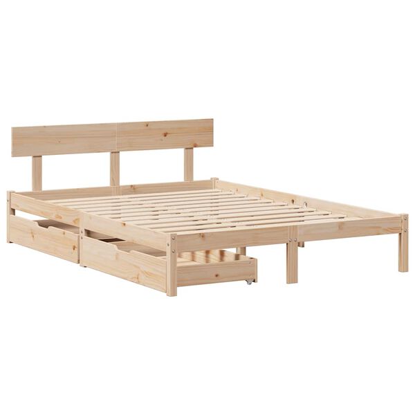 vidaXL Cadre de lit sans matelas 120x190 cm bois de pin massif