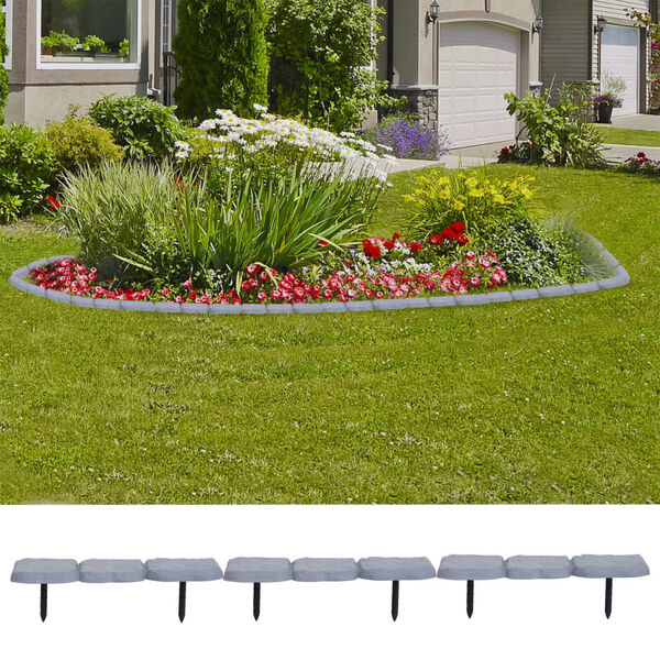 vidaXL Bordure de pelouse avec piquets 30 pcs PP